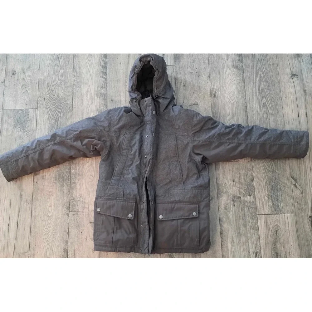 The North Face Mountain Range Down Insulated Winter Jacket Gray Mens Size Medium